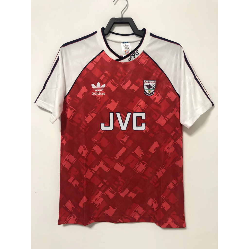 1990-92 Arsenal home เสื้อยืดแขนสั้นกีฬาฟุตบอลย้อนยุค