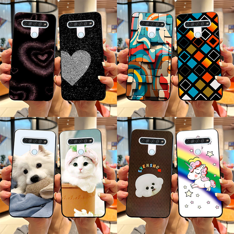 สําหรับ LG k61 / Q61 เคสกันกระแทกซิลิโคนอ่อนนุ่มดีไซน์ใหม่ 2023 หัวใจพิมพ์สําหรับ LG k61 q 61 ปลอก