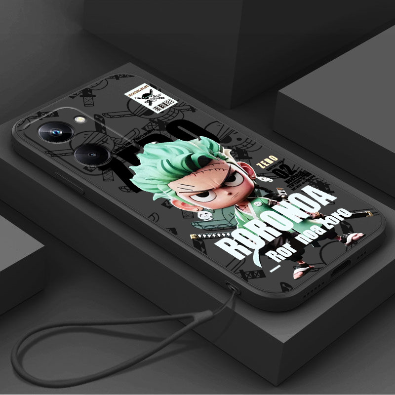 สําหรับ VIVO Y03 Y03T Y04 4G V50 Y18 Y18S Y18E Y28S Y29S 5G การ์ตูนอะนิเมะ ONE PIECE Zoro พร้อมเชือกเส้นเล็กความงามซิลิโคน TPU Soft Shell ออกแบบใหม่กันกระแทกกรณี