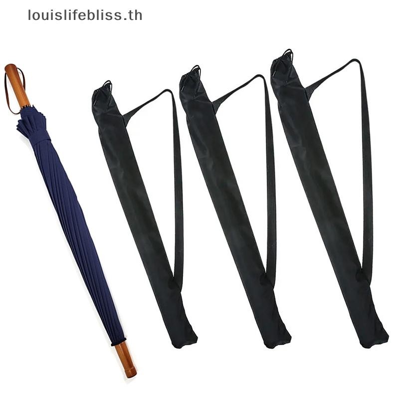 Louislifebliss พร้อมสายคล้องไหล่ร่มกระเป๋าเก็บกระเป๋าคันเบ็ดพับสีดํา Oxford ไม้เบสบอลฝาครอบป้องกันกลางแจ้งใหม่