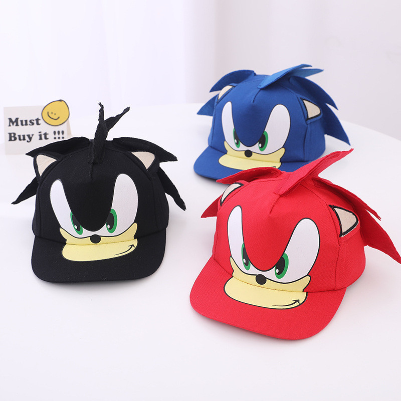 หมวกเด็ก 3D Sonic เบสบอล Blue Hedgehog ปรับขนาดได้ Snapback