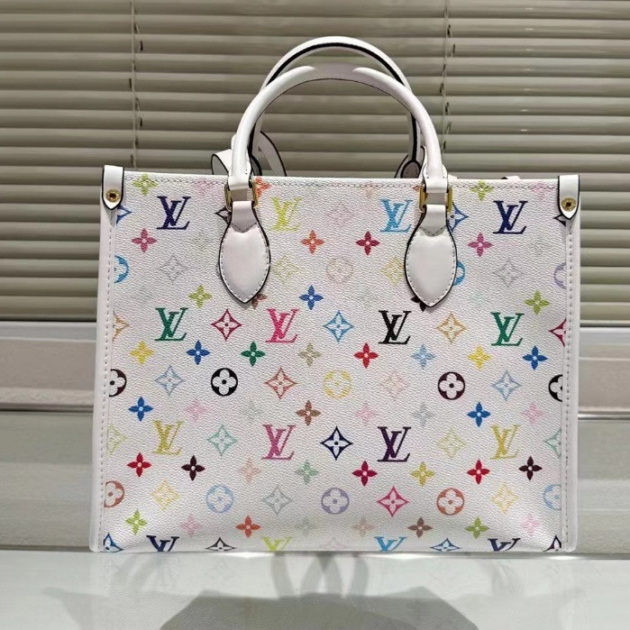 สั่งซื้อต้นฉบับ ONTHEGO 35 ซม. Jungle Bag Inkjet Mommy Bag กระเป๋าช้อปปิ้งความจุขนาดใหญ่หนังแท้ LL999999-0701