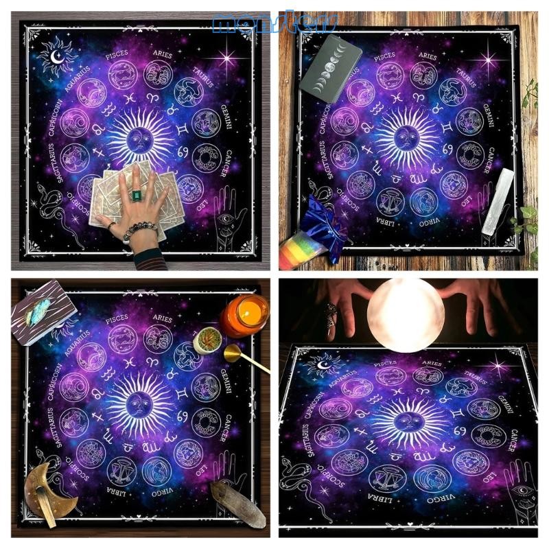 Mon Tarot Card ผ้าปูโต๊ะแท่นบูชาผ้า Tapestry Astrology Divinations เสื่อกันลื่น