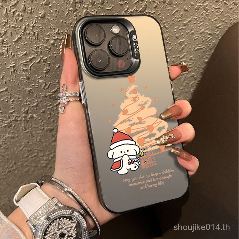 เคสโทรศัพท์สำหรับลูกสุนัขคริสต์มาสสำหรับแอปเปิ้ล15PROMAX iphone14plus 13 11แข็ง XR XS 12 rwtc