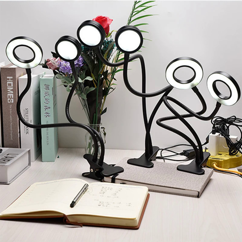 DC5V USB LED Selfie Ring Lamp 10W 12W LED Flexible Double Heads LED Desk Lamps 3000K 6500K LED Readi