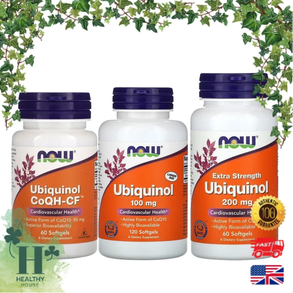 พร้อมส่ง NOW Foods Ubiquinol 50 mg 100 mg 200 mg CoQ10 โคคิวเทน