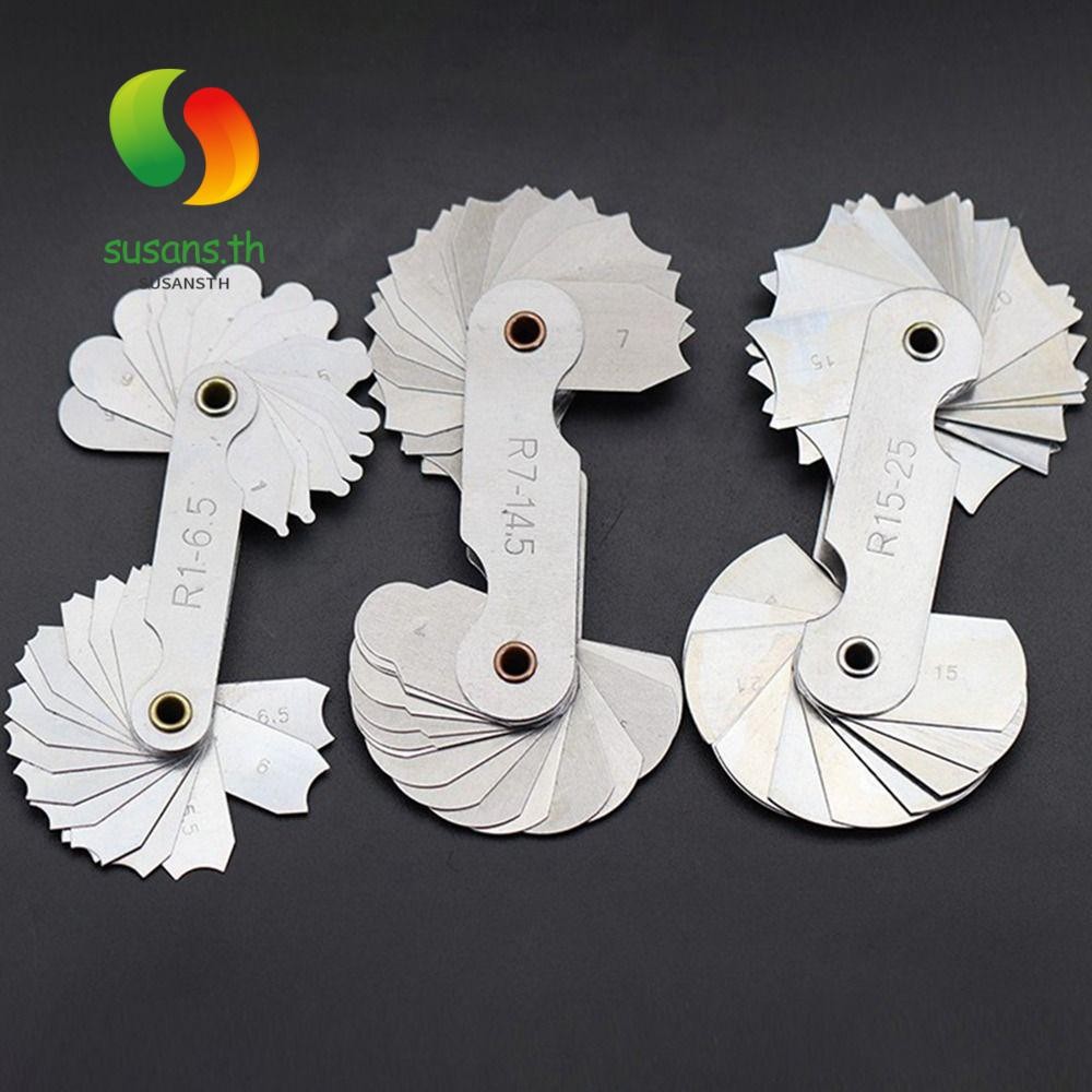 Susans 16 ชิ้น/เซ็ต Radius Gauge Radius Fillet Gauge วัด Gage สแตนเลสวัดกลาง