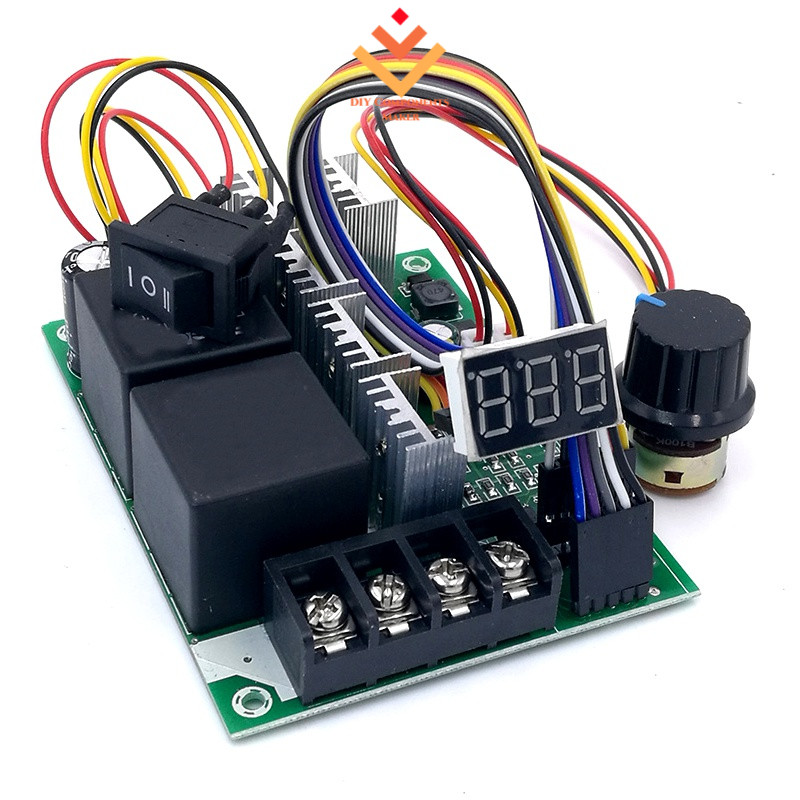 Pwm DC มอเตอร์ควบคุมความเร็วไปข้างหน้าย้อนกลับปรับสวิทช์ควบคุมโมดูลดิจิตอลจอแสดงผล MAX60A 12V 24V