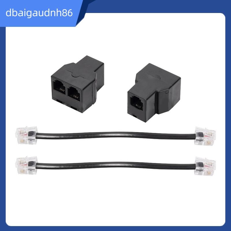 READY Stock2pcs RJ11 โทรศัพท์สาย Splitter 15 ซม.สาย 6P4C 2 พอร์ตสายโทรศัพท์ Splitter Adapter ทนทานติ
