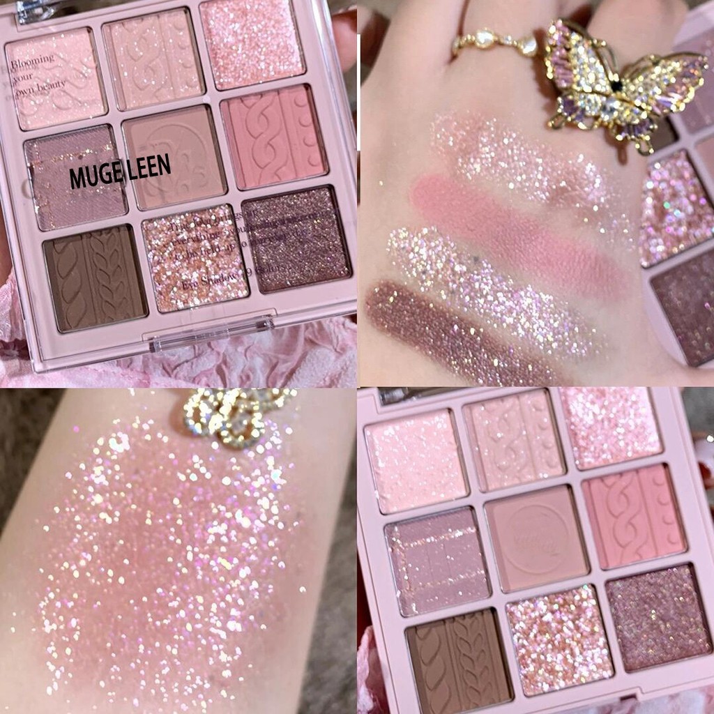 shiny girl: อายแชโดว์ พาเลตอายแชโดว์กันน้ำ พาเลทอายแชโดว์ 9สี เนื้อกลิต​เตอร์​ สีสวย Y997