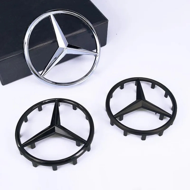 3D ABS ดาวโลโก้กลวงตรารถพวงมาลัยศูนย์สัญลักษณ์สำหรับ Mercedes Benz AMG GLK W202 W204 W210 W211 W220