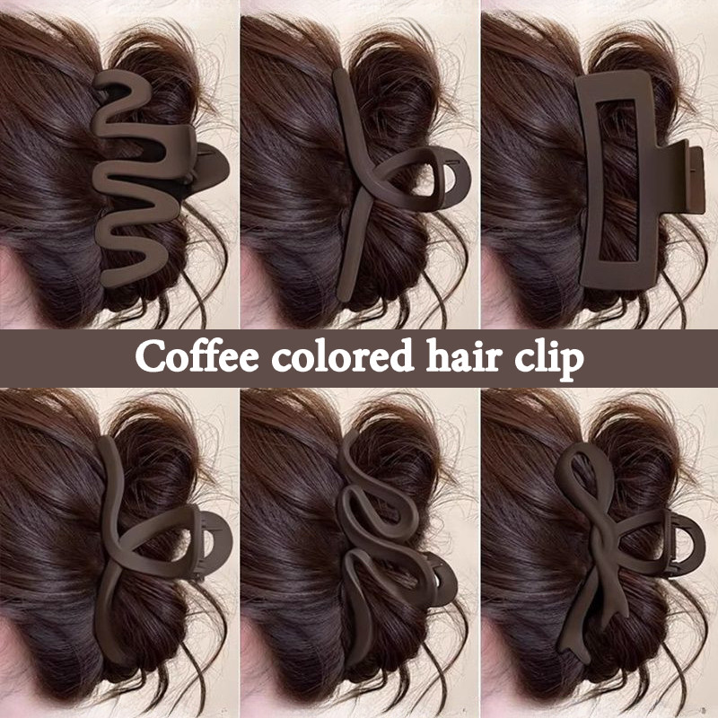 กิ๊บติดผมขนาด 13 ซม. สีกาแฟ สำหรับฤดูใบไม้ร่วงและหนา ระดับไฮเอนด์ เครื่องประดับผมสุภาพสตรี