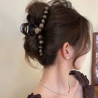 หนีบผมสีกาแฟ 13 ซม. สไตล์เกาหลี เครื่องประดับผมสำหรับสุภาพสตรี