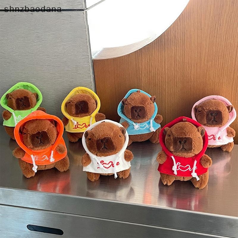 [SHNZAA] น่ารักสร้างสรรค์ Capybara ตุ๊กตาพวงกุญแจจี้การ์ตูนตุ๊กตาตุ๊กตาพวงกุญแจแฟชั่นกระเป๋าเป้สะพายหลังจี้ตกแต่งของขวัญวันเกิด FSSG