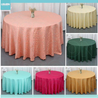 usboon ผ้าปูโต๊ะกลม ลายดอกไม้ 2.2m./2.4m./2.6m./2.8m./3m.ผ้าปูโต๊ะร้านอาหาร เนื้อผ้าเงา กันน้ำ