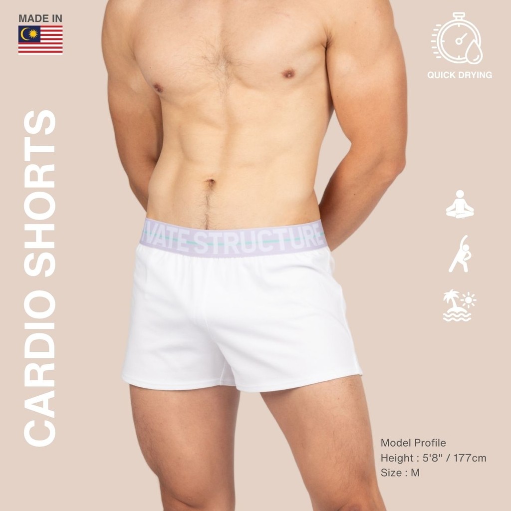 โครงสร้างส่วนตัวกางเกงขาสั้นผู้ชาย Gym & Home สวมใส่กับกระเป๋าด้านใน Seluar Pendek - 4725 - 6 Col Op