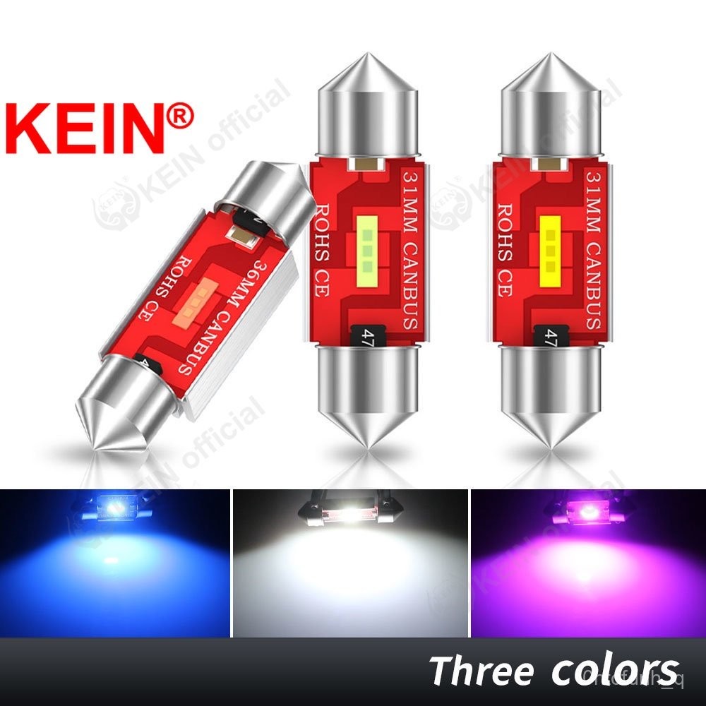 KEIN 2PCS DC12V- 24V Festoon LED 31mm Dome Light 41mm 36mm 39mm C3W C5W C10W No Polarity Truck Led C
