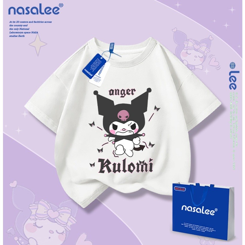 (จัดส่งตลอด 24 ชั่วโมง)Candy kids 2025 ฤดูร้อนสไตล์ใหม่ kiromi เด็กแขนสั้นคอกลมการ์ตูนหญิงแขนสั้นเสื