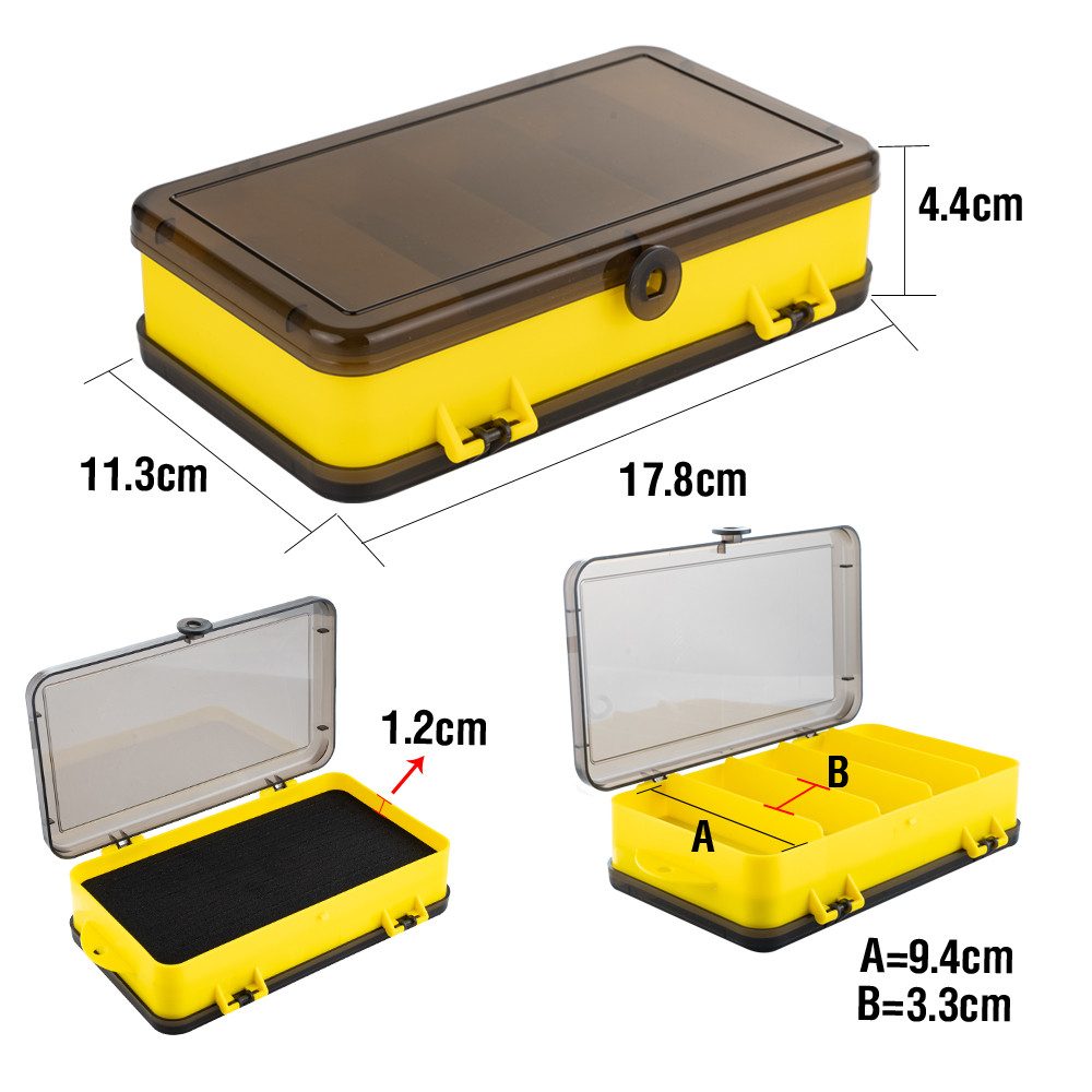 กล่องอุปกรณ์ตกปลาสองด้าน กันน้ำ พกพาได้ สำหรับล่อและตะขอ เหยื่อจัดเก็บ organizer - รูปที่ 5