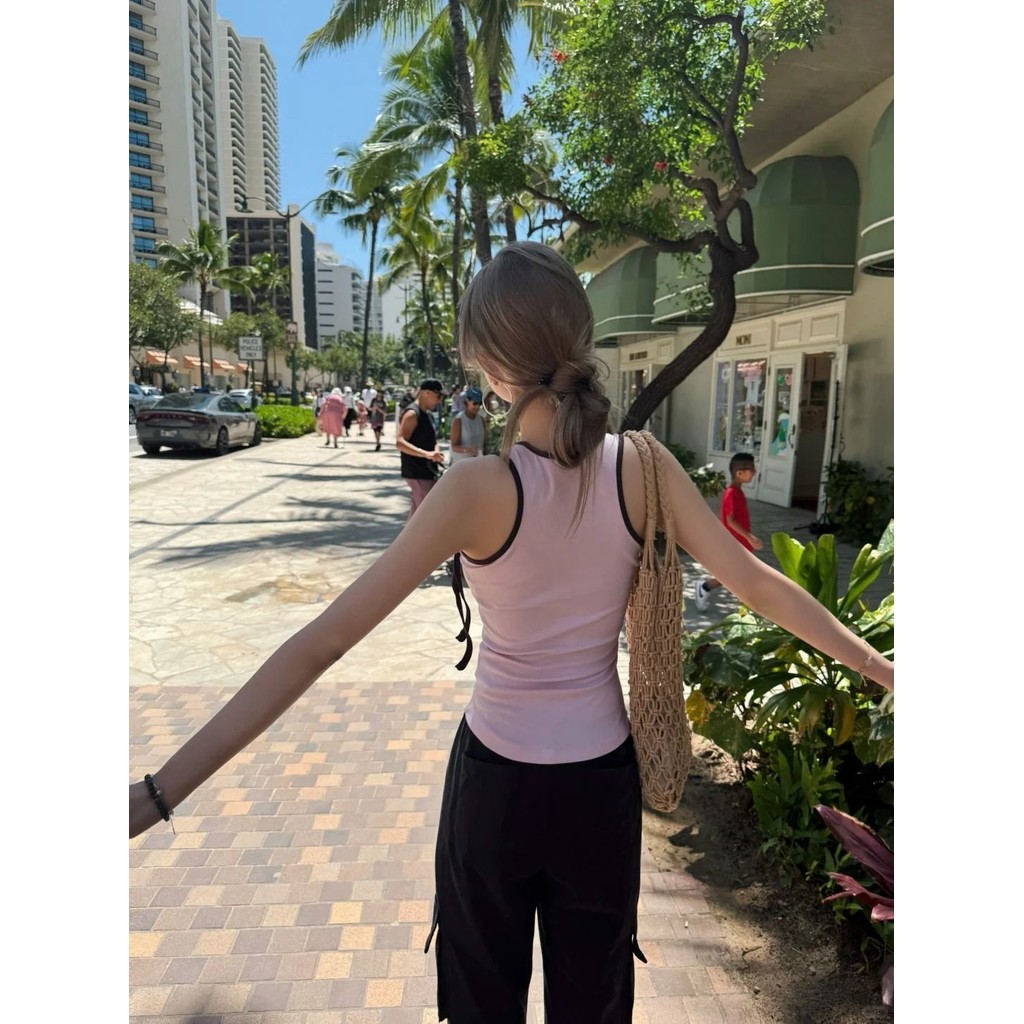 เนคไทผูกโบว์ฤดูร้อนสำหรับผู้หญิง สีตัดกัน ดีไซน์สลิม - รูปที่ 7