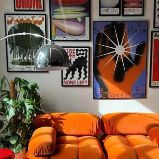 Bauhaus ภาพวาดแขวน ins สไตล์ niche ศิลปินต่างประเทศบุคลิกภาพห้องนั่งเล่นรวมกันโซฟาพื้นหลังตกแต่งผนังภาพจิตรกรรมฝาผนัง
