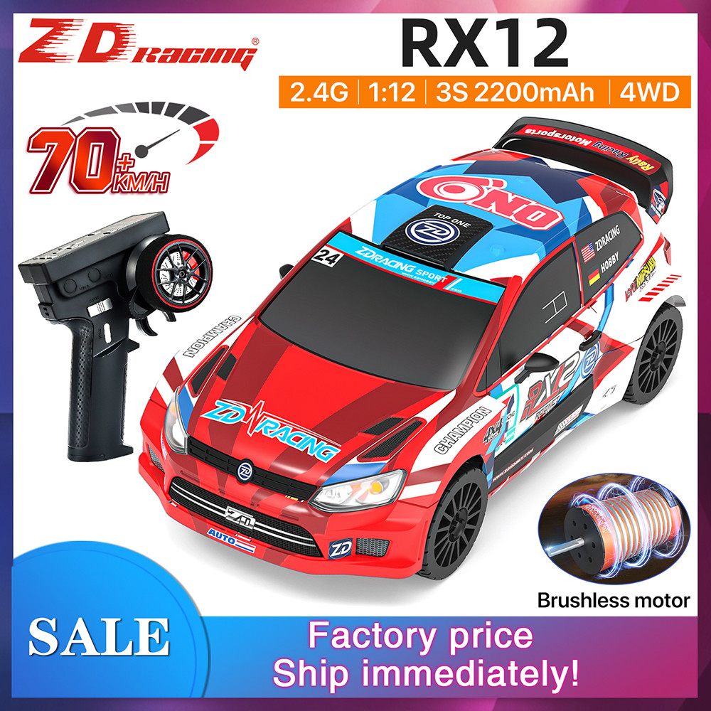 ใหม่ZD Racing RC รถ 1:12 Scale RX12 รถไร้แปรงถ่าน 70 กม./ชม.รถ 4WD 2200mAh 350M Rally รถ