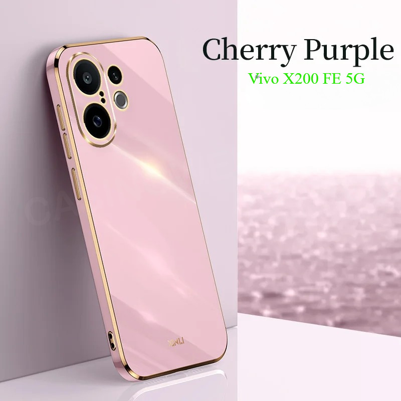 เคสโทรศัพท์สําหรับVivo X200 FE X200 S Ultra Pro FE X200 Ultra X200S X200 V60 V50 E Lite 5G 2025 หรูหรา 6Dชุบปลอกปกหลังกันกระแทกตรงขอบซิลิโคนนุ่มกรณี