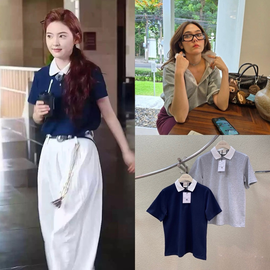 ส่งแมส Basic Polo Top เสื้อคอปกโปโลรุ่นใหม่ สไตล์แม่ชม