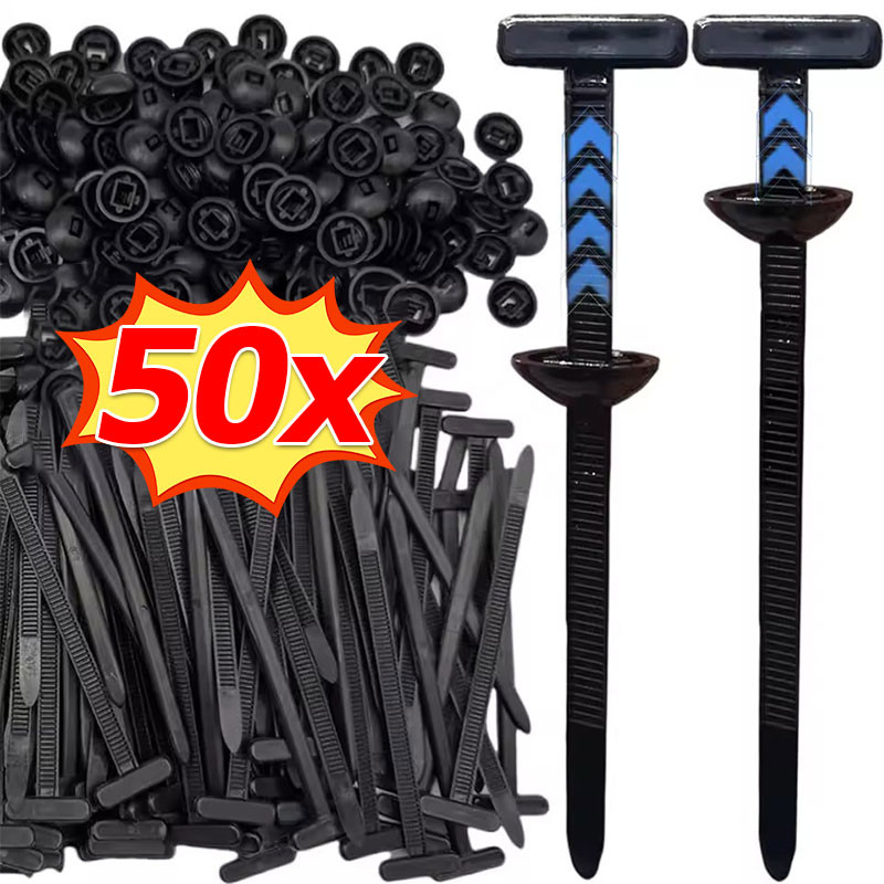50-300เซ็ตผูกซิปสําหรับงานหนักล็อคตัวเอง / หัวเข็มขัดผูกสายเคเบิลไนลอนอเนกประสงค์ / สายรัดยึดอัตโนมัติ