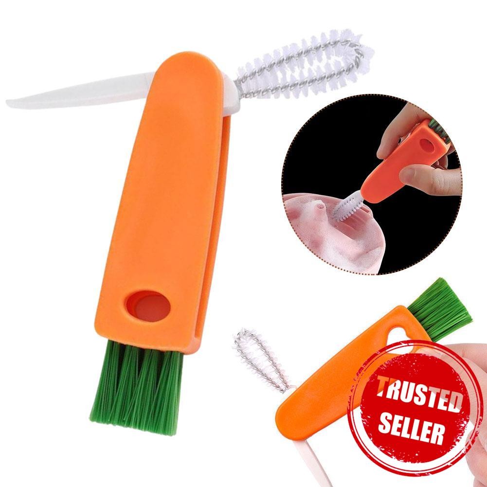 3in1 แปรงทําความสะอาดขวดเล็กมัลติฟังก์ชั่นปรับขนแปรงที่ใช้งานได้กว้าง G9q1