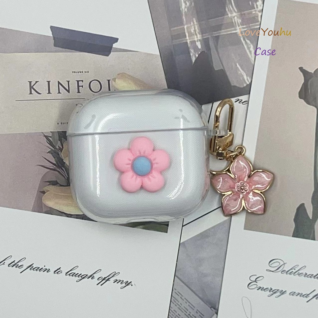 Loveyouhu สําหรับ Ugreen Hitune S3 เคสหูฟังจี้ดอกพีชใสน่ารัก