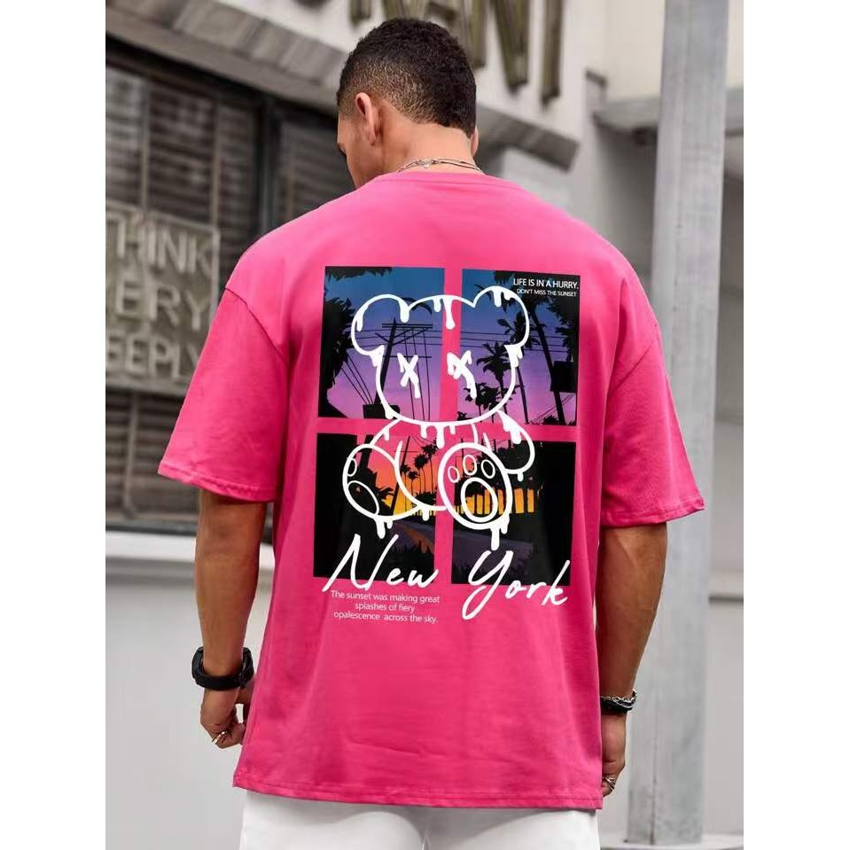 UT shop เสื้อยืด Oversize เสื้อ "NEW YORK BEAR" t shirt cotton100%คอกลม เสื้อยืดผ้าฝ้าย โคตรนุ่ม แฟช