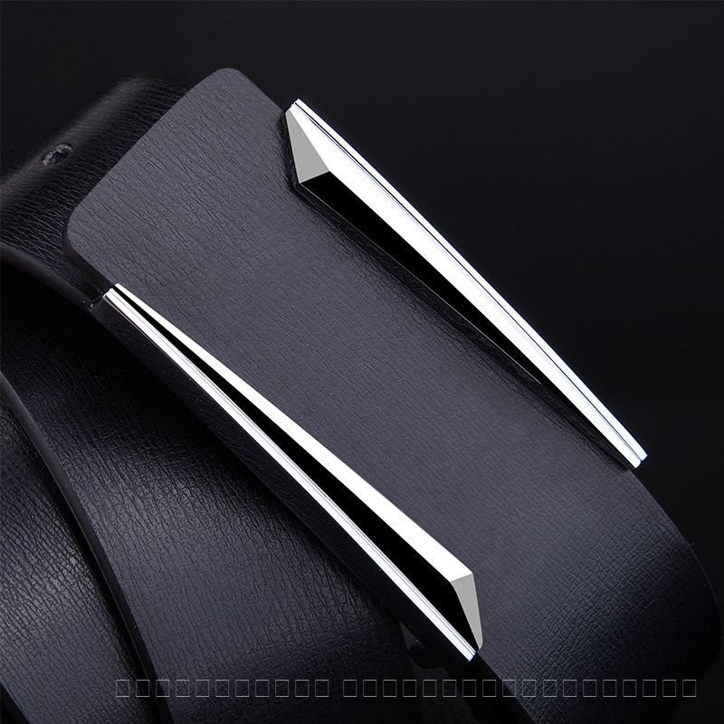 Smooth Buckle Belt เข็มขัดหนังผู้ชาย All-Match Simple Pure Cowhide เข็มขัดเยาวชนเวอร์ชั่นเกาหลีธุรกิจอินเทรนด์