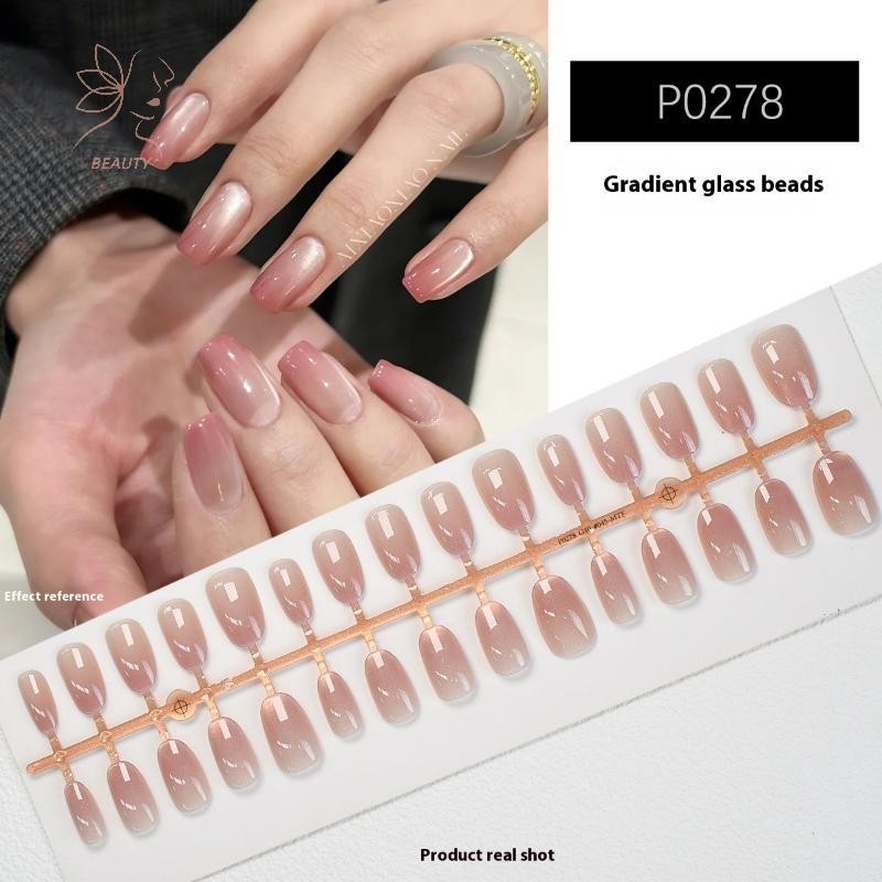 [maybeauty] 30 ชิ้นสีทึบไล่โทนสีเล็บปลอมสวมเกราะสวมใส่เล็บ DIY เล็บ Charm ตกแต่งเล็บ {TH}