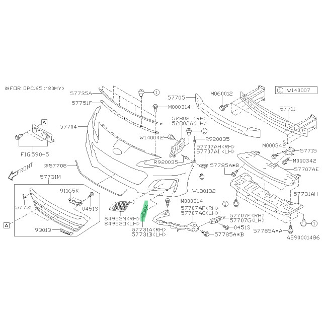 57731CA460 57731CA470 Subaru BRZ ZC6 Facelift ไฟตัดหมอกด้านข้าง