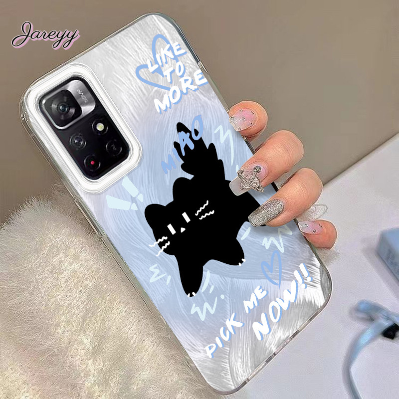เคส Redmi Blue smudged frightened black cat เหมาะสําหรับ Redmi Note 10 12 13C 13 9C 10A 9C 9 9A 13 8