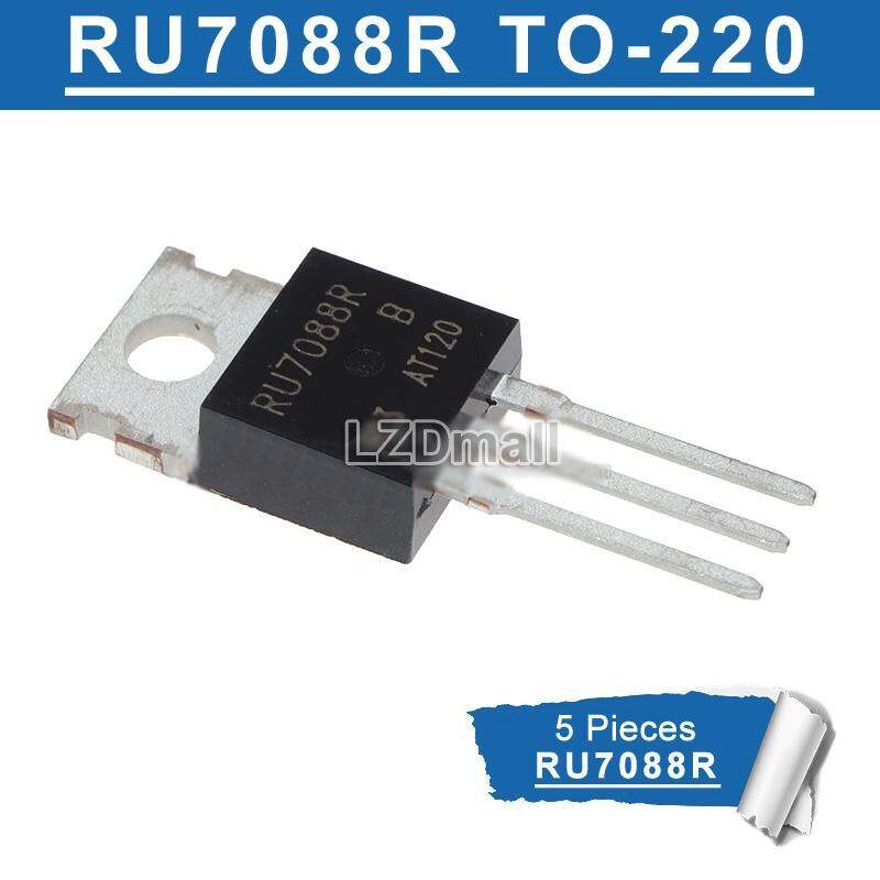5pcs RU7088R TO-220 RU 7088R RU7088 TO220 70V/80A N-Channel Power MOSFET ทรานซิสเตอร์ใหม่ IC 4GFK