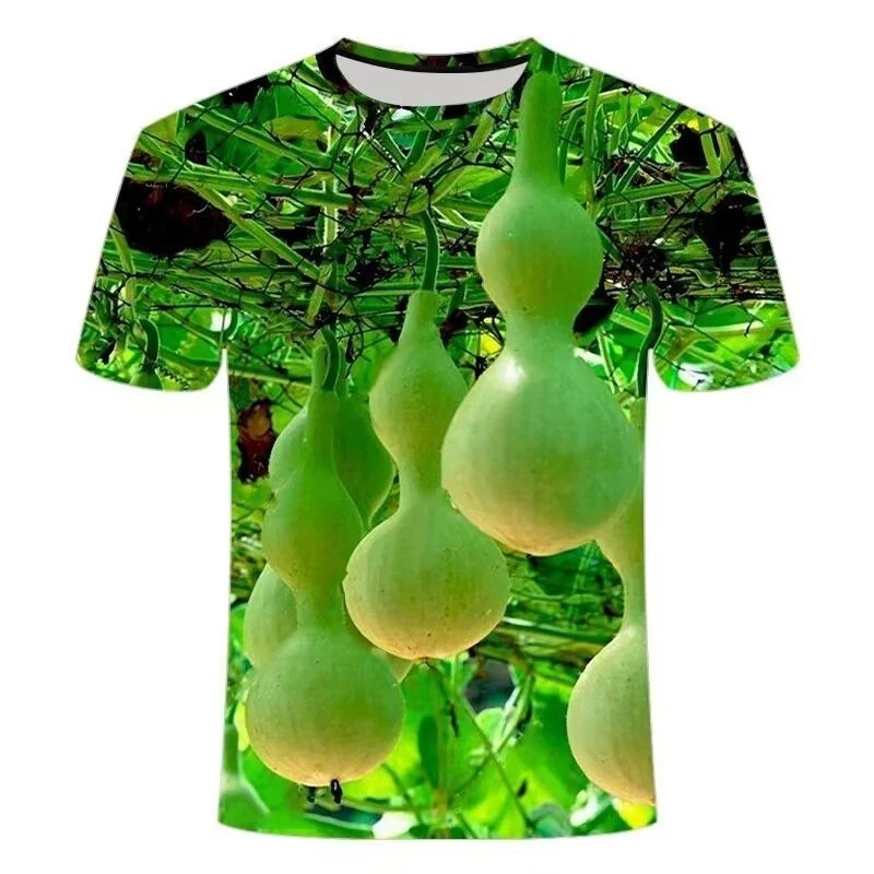 ตลกผักแตงกวา 3d พิมพ์กราฟิก T เสื้อ Y2k Mens Designer เสื้อผ้าผู้หญิงเด็กบุคลิกภาพ Creative Casual O-คอ Tops