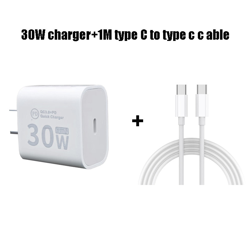 30W USB C PD Charger Quick Charge 3.0 USB Type C ชาร์จโทรศัพท์สายเคเบิล Fast Charging Adapter สําหรับ iPhone 16 15