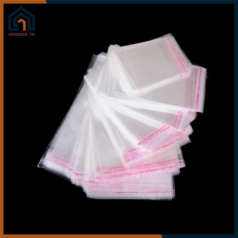Goddes 100 ชิ้น/ถุง OPP Clear Seal Self กาวเครื่องประดับพลาสติกบ้านถุงบรรจุ TH