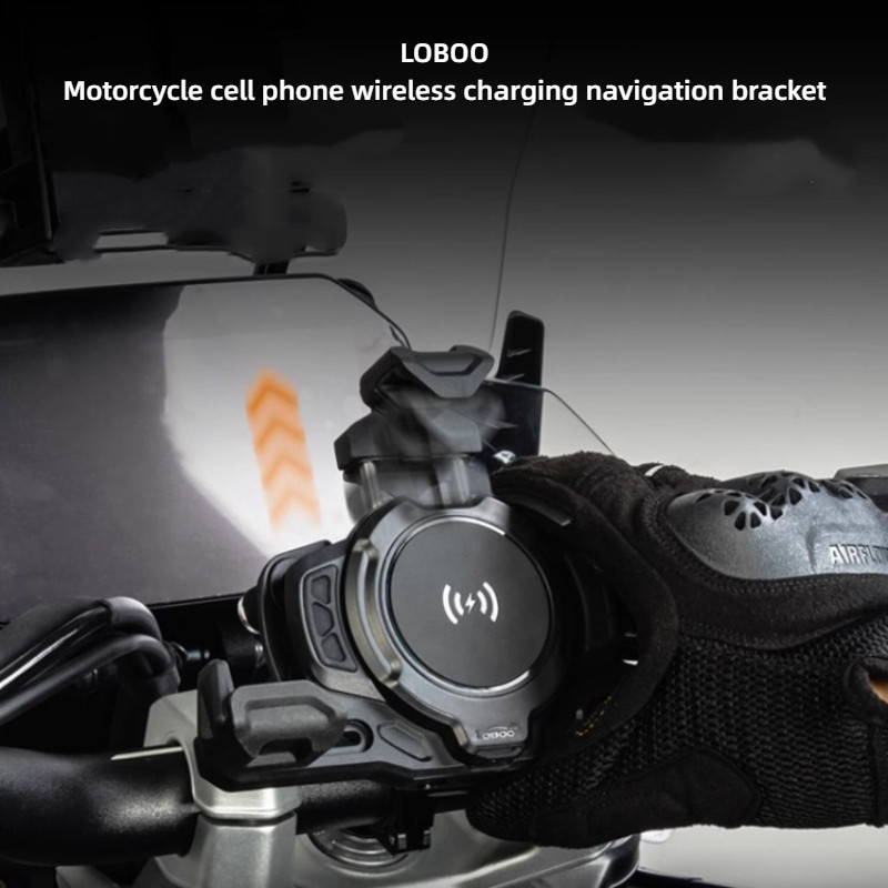 LOBOO โลบู รถจักรยานยนต์รถยนต์ไฟฟ้าโทรศัพท์มือถือนําทางวงเล็บโมดูลชาร์จไร้สายการดูดซึมช็อกกันกระแทกร