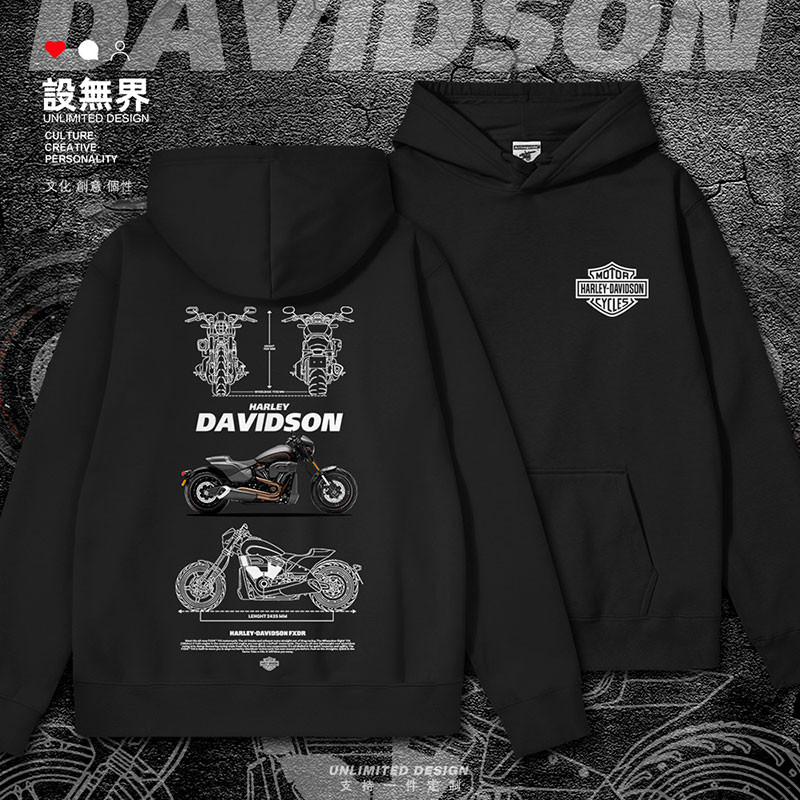 เสื้อสเวตเชิ้ตมีฮู้ดพิมพ์ลาย Speed Passion สำหรับรถจักรยานยนต์ Harley Davidson FXDR2 สำหรับผู้ชายและ