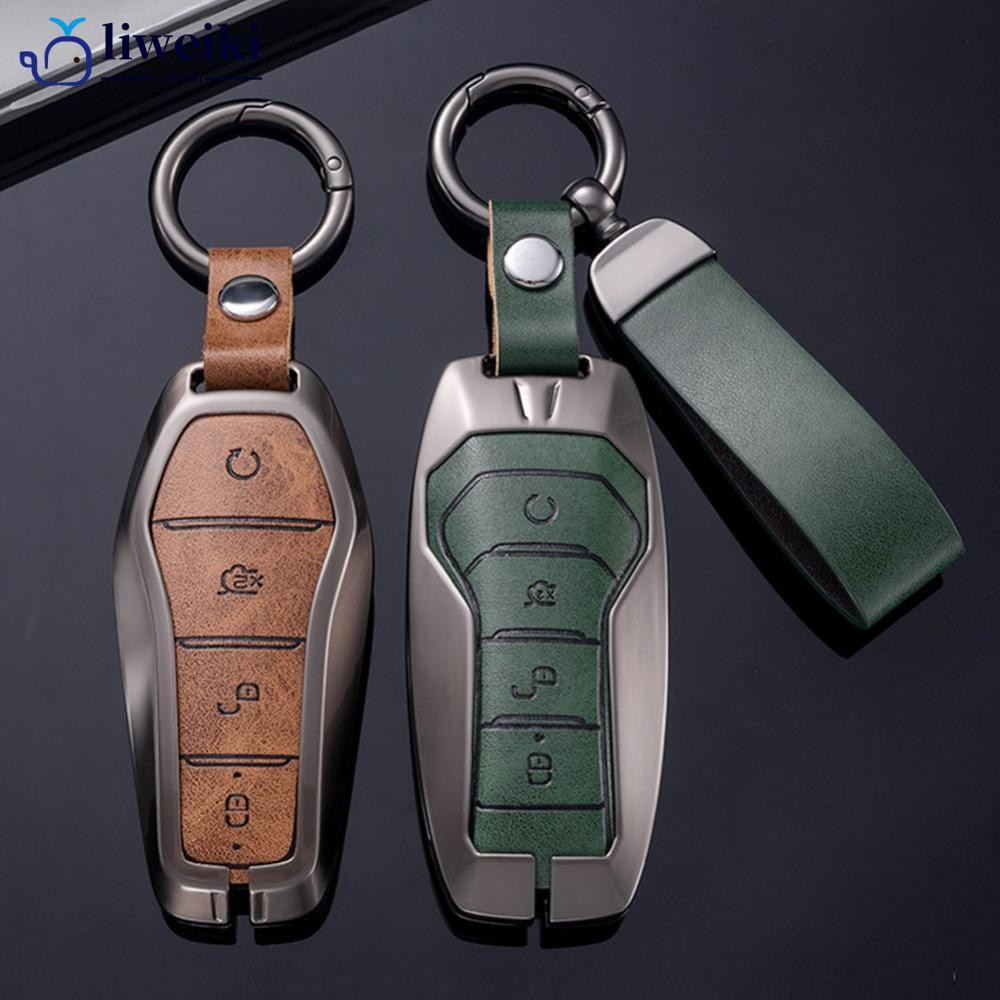 LIWEKI หนังกุญแจรถฝาครอบรีโมท Fob ผู้ถือพวงกุญแจโลหะสําหรับ BYD เพลง Plus Atto 3 Han EV Tang DM Qin 