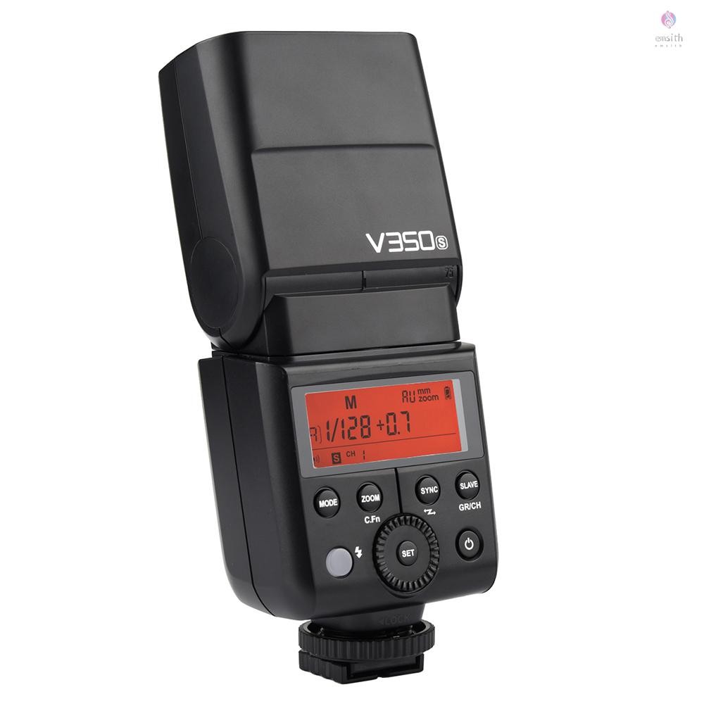 E * M Godox V350S ขนาดกะทัดรัด 2.4G Wireless Speedlite Master/ Slave กล้องแฟลช TTL 1/8000s HSS แบตเต