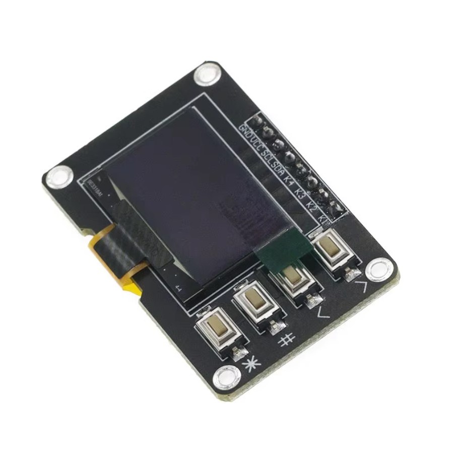 OLED IIC I2C 0.96 นิ้ว OLED IIC I2C สีขาว 12864 พร้อม 4x4 คีย์ SSD1315 หน้าจอ LCD สําหรับ Arduino