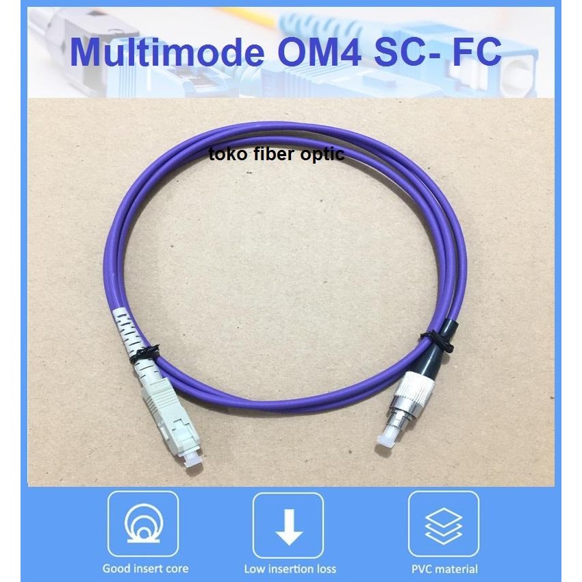 OM4 patchcord SC FC ไฟเบอร์ออปติกมัลติโหมด 1 เมตร OM4 Simplex LSZH