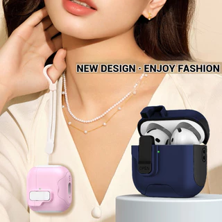 เคสแอร์พอด Case for Airpods 4 3 2 Pro 2 ฝาครอบ คลิปล็อค ป้องกันหาย เคสแข็ง พร้อมที่คล้อง รุ่นที่ พร้อมคาราบิเนอร์