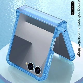 LUKEN รวมทุกอย่างบานพับสี่มุม Anti-drop เคสโทรศัพท์สําหรับ Samsung Galaxy Z Flip 8 7 FE 6 5 flip8 โปร่งใส Shcokproof ฝาหลัง
