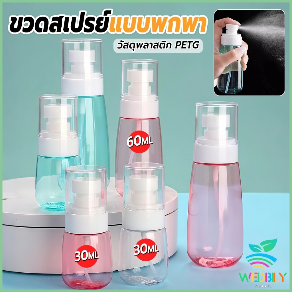 W.B ขวดสเปรย์ แบบพกพา ขวดสเปย์เปล่า นำกลับมาใช้ใหม่ได้ 30ml / 60ml Spray bottle