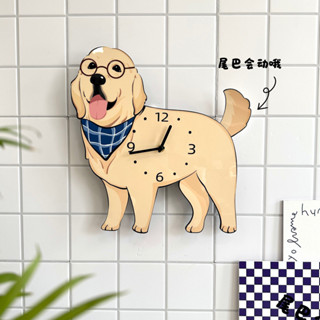 การ์ตูนน่ารักลูกสุนัขโกลเด้นรีทรีฟสวิงสร้างสรรค์ตกแต่งนาฬิกา…